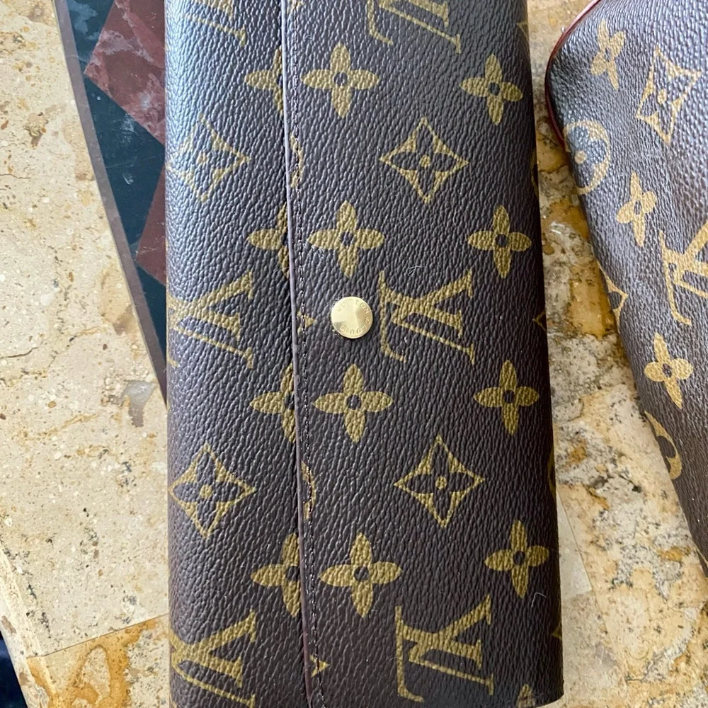 Monogram Canvas Brown Tote with Matching Monogram Wallet - Picture 8 of 12